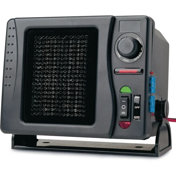RoadPro 12V Direct Hook-Up Ceramic Heater/Fan With Swivel Base