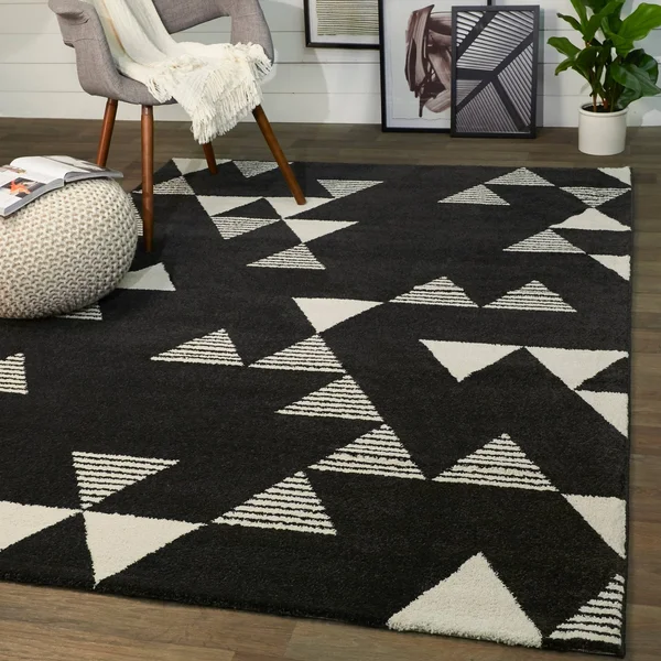 BALTA Phoebe Charcoal 4 ft. x 6 ft. Modern Geometric Area Rug - Grey