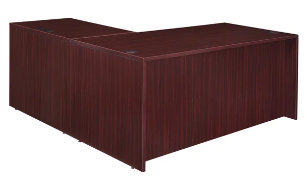 Legacy 66x22 L-Desk Shell with 47x22 Return Shell Mahogany