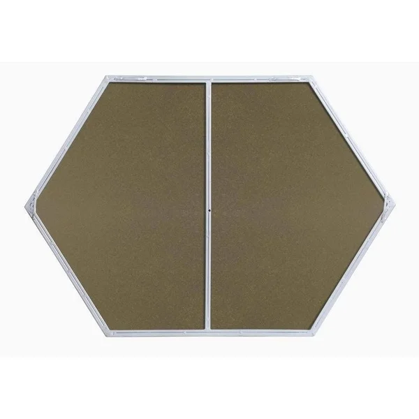 Carson Carrington Salsendi Metal Frame Hexagon Mirror - 30x22W x 40x22H - Silver