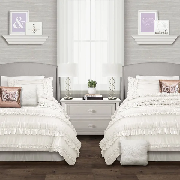 Gracewood Hollow Quist Ruffle 4-Piece Comforter Set - White - King