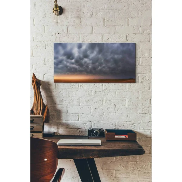 Epic Graffiti Mammatus Over Madrid by Darren White - Giclee Canvas Wall Art 20 inch x 40 inch, Size: 20 x 40, Gray
