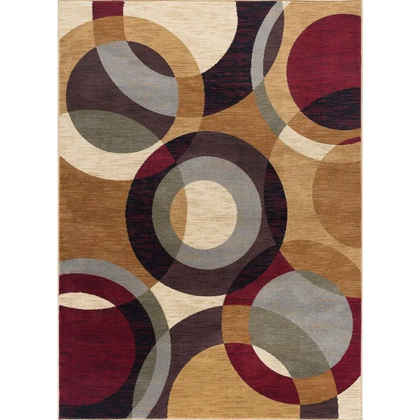 Bliss Rugs Festival Area Rug Circles 5x8