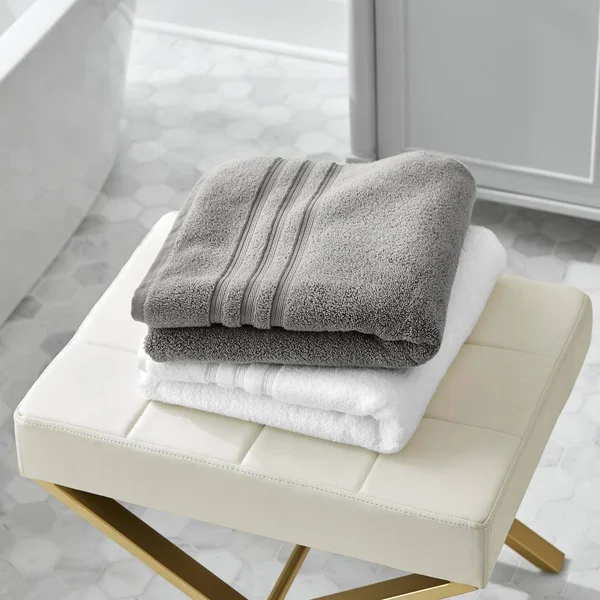 Micro Cotton 6-Piece Bath Towel Set in Stone Gray