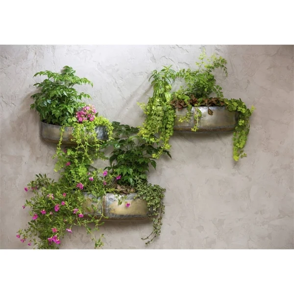 Plow & Hearth Rustic Metal Wall Planters - Set of 3