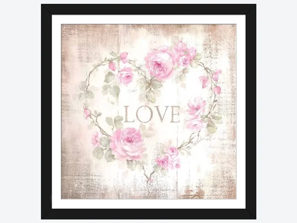 Framed Poster Prints - Love Sign by Debi Coules ( Floral & Botanical > Flowers > Roses art)
