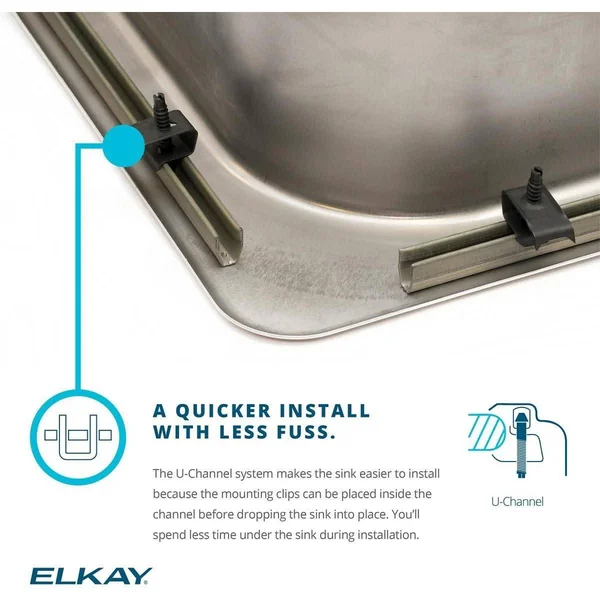 Elkay LRAD2521653 Lustertone Single Bowl Kitchen Sink