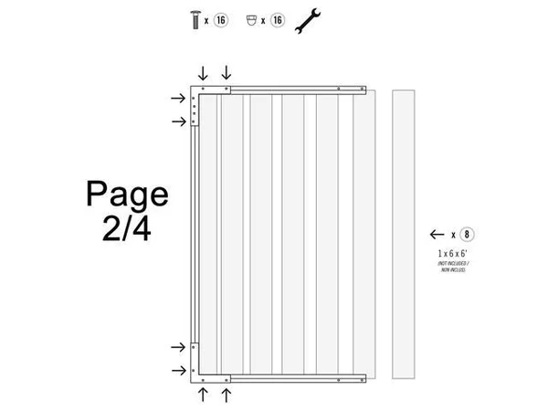 Nuvo Iron Easy-to-Install Arched Gate 8-Board Pro for 47 in. openings