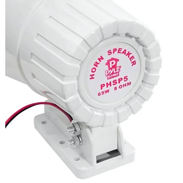 4) Pyle PHSP5 8x22 65W 8-Ohm Indoor & Outdoor PA Horns Speaker White Audio