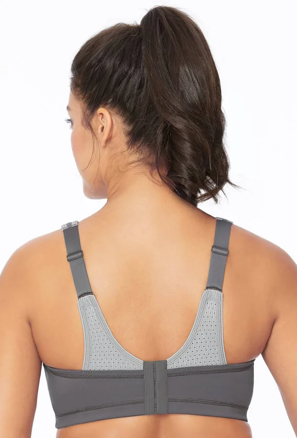 Glamorise 9167 Elite Performance Adjustable Underwire Sports Bra Grey
