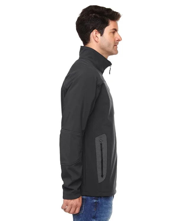 North End 88138 Men's Three-Layer Fleece Bonded Soft Shell Technical Jacket graphite-M