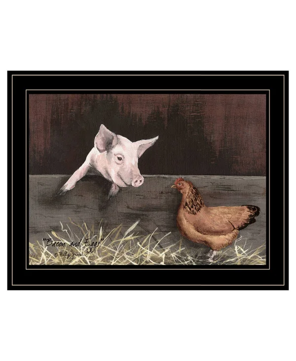 Bacon and Eggs by Billy Jacobs Printed Wall Art Wood Multi-Color