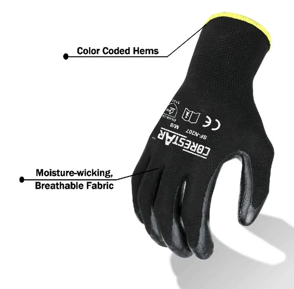Nylon Knit Smooth Nitrile Coating Multi-functional Gloves 10(XL), 120 Pairs