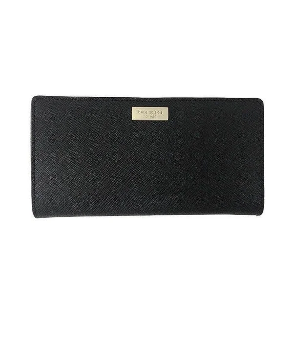 Kate Spade Laurel Way Stacy Clutch Wallet Black Leather WLRU2673