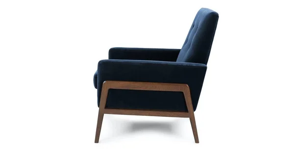 Blue Accent Armchair in Fabric - Article Nord Cascadia Modern Furniture