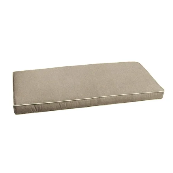 Humble and Haute Sunbrella Taupe w/ Ivory Indoor/ Outdoor Bench Cushion 55 inch to 60 inch - Size: 57 in W x 16 in D, Beige