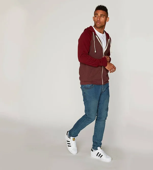 Men's Threads for Thought Raglan Hoodie - Size Small - Burgundy