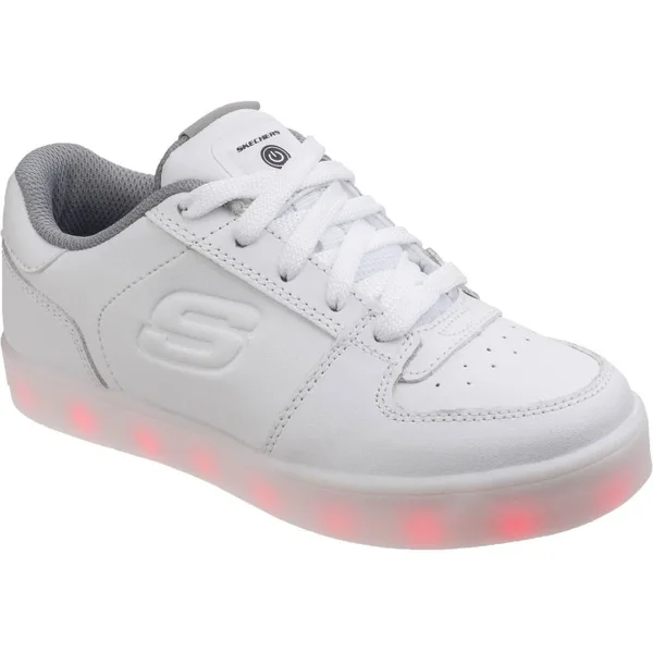 Skechers Kids Boys Energy Lights elate Sneaker, White