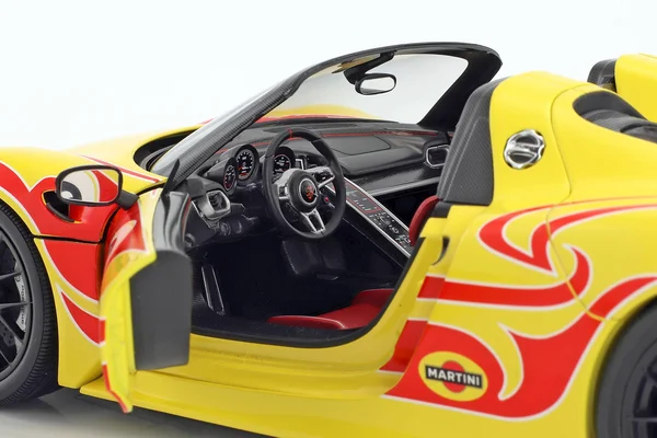 Porsche 918 Spyder Martini Weissach Package Yellow with Red Stripes