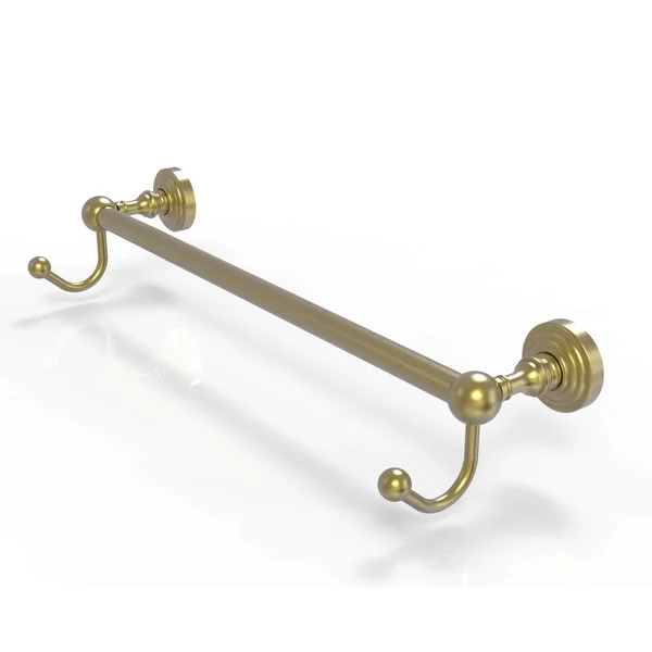 Allied Brass Waverly Place Collection Towel Bar with Integrated Hooks - Satin Brass - 24 inch