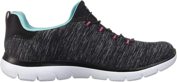 Skechers Women's Summits - Quick Getaway Sneaker Black/Pink, 9.5