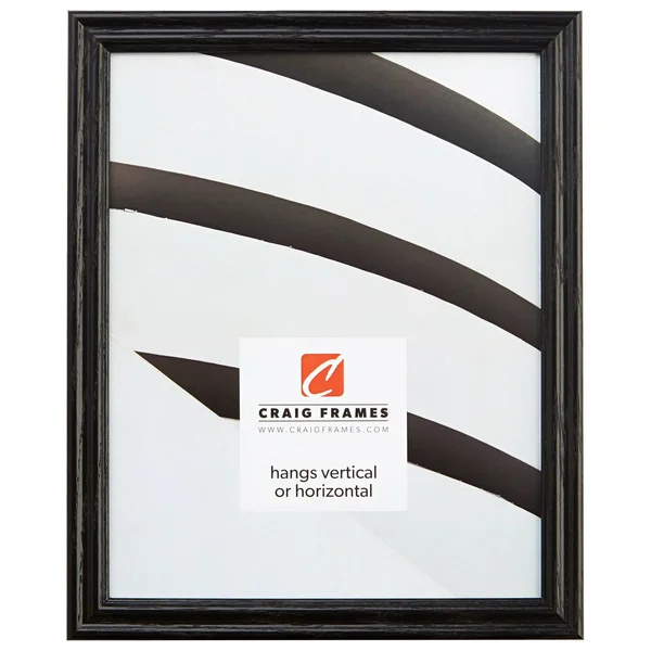 Craig Frames Wiltshire 200, Traditional Black Hardwood Picture Frame, 17 x 28 inch