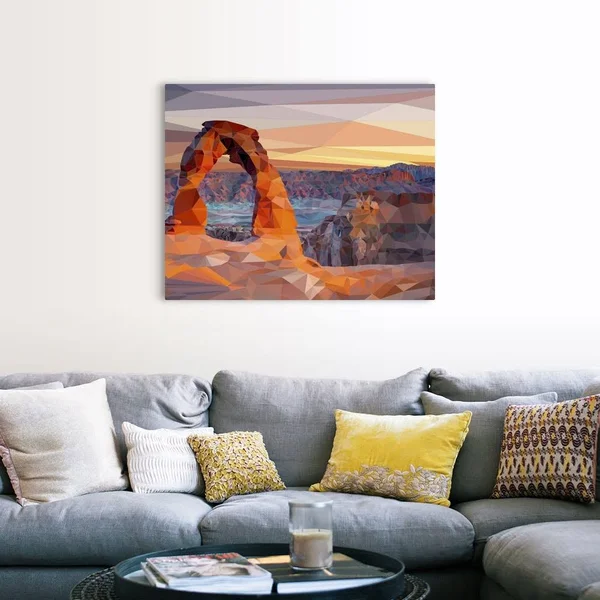 Arches National Park - Low-Poly Art - Canvas Wall Art, 45x36, Great Big Canvas