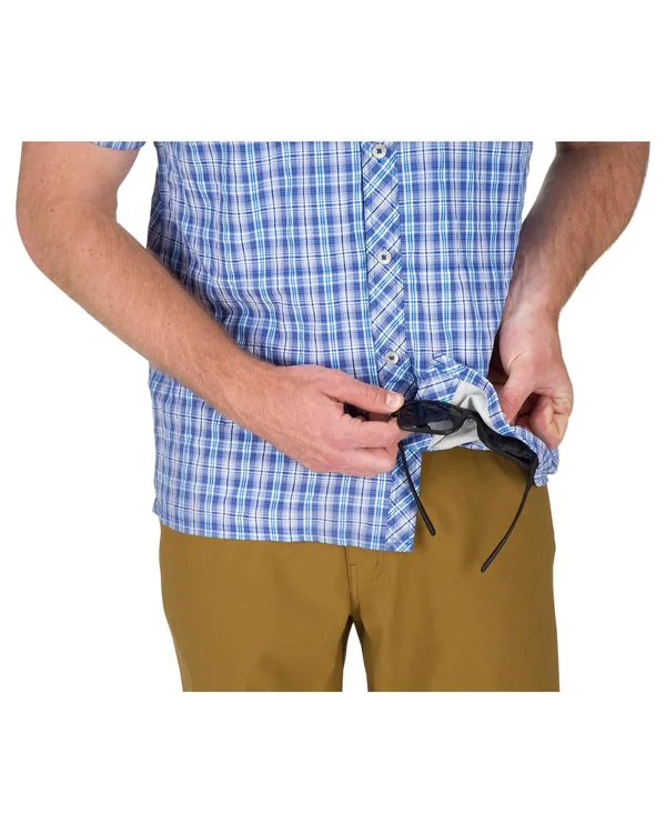 Simms Stone Cold SS Shirt Laguna Morada Plaid - M