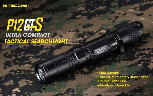 Nitecore P12GTS 1800 Lumen LED Tactical Flashlight