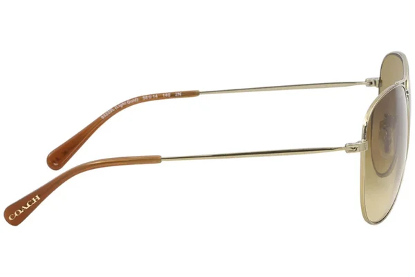 Coach HC7079 L1013 Metal Sunglasses, 93222L Light Gold
