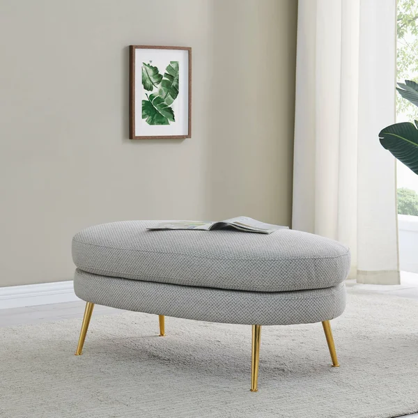 Ruby Fabric Bench, Cardiff Gray
