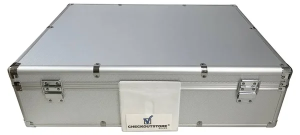 CheckOutStore Aluminum CD/DVD Storage Box (Holds 1000 Discs) Silver - 580 mm x 420 mm x 164 mm