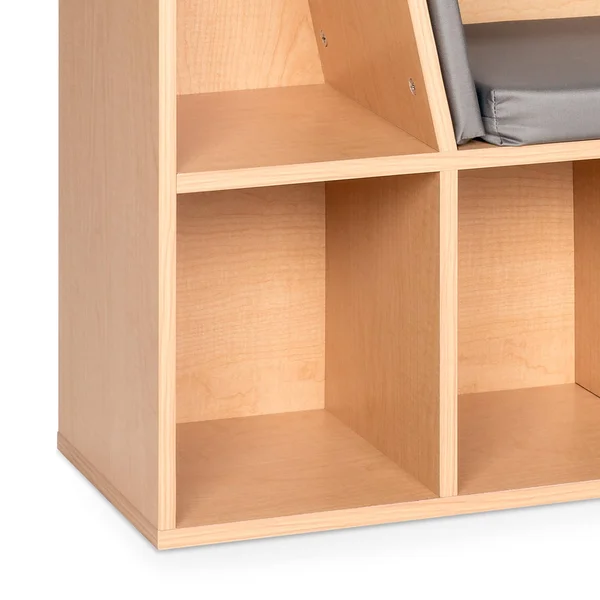 Best Choice Products 6-Cubby Kids Bedroom Storage Organizer - Multi-Purpose Bookcase w/ Cushioned Reading NOOK - Brown