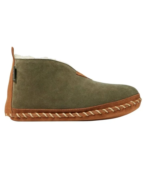 Men's Wicked Good Sheepskin Shearling Lined Slippers Green 14 M(D) - L.L.Bean