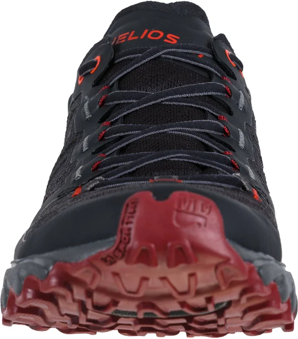La Sportiva Men's Helios III Shoe - 41.5 - Black, Poppy