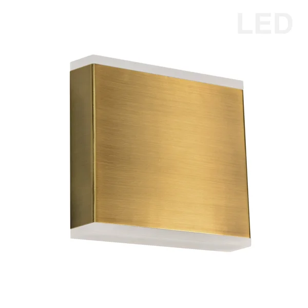 Dainolite EMY-550-5W-AGB Emery 15W LED Wall Sconce - Aged Brass with Frosted Acrylic Diffuser