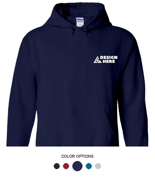 Custom Printed Gildan Hoodies - Adult Blend Hooded Sweatshirt - Size: M, Navy