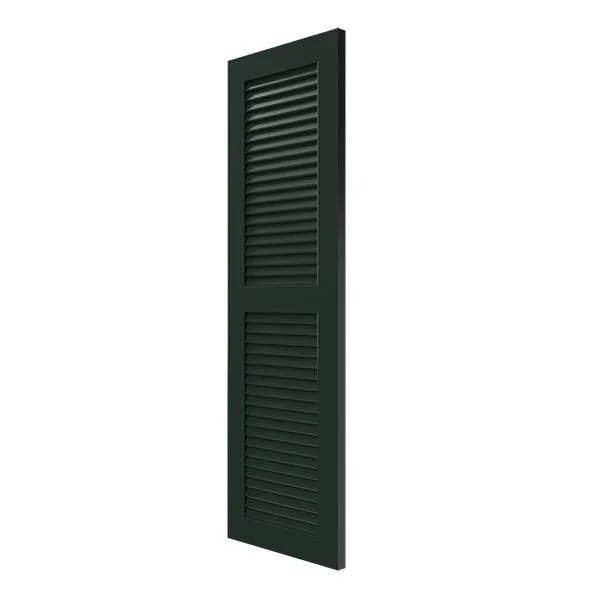 Ekena Millwork CWL12X075CGC 12x22W x 75x22H Exterior Composite Louvered Shutters (Per Pair) - Chrome Green