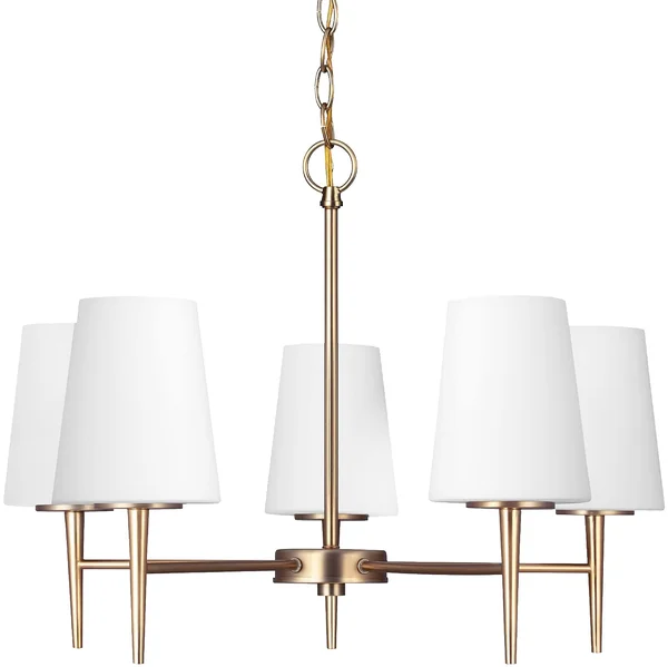 Sea Gull Lighting Driscoll 5-Light Satin Brass Modern/Contemporary Chandelier - 3140405-848