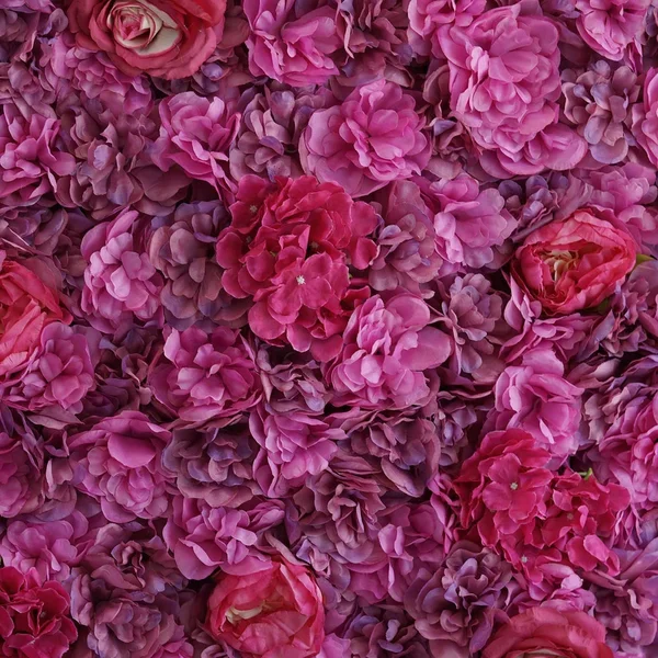 4 Pcs Assorted Silk Flowers Wall Backdrop Panels - Purple and Violet
