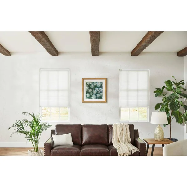 Home Decorators Collection White Cordless Light Filtering Cellular Shade - 60 in. W x 72 in. L (Motorization Compatible), Whispe