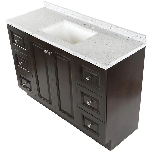 Glacier Bay Northwood 49 in. W x 19 in. D Vanity in Dusk with Solid Surface Vanity Top in Silver Ash with White Sink
