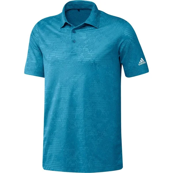 Adidas Camo Primegreen Polo White/Sonic Aqua Large