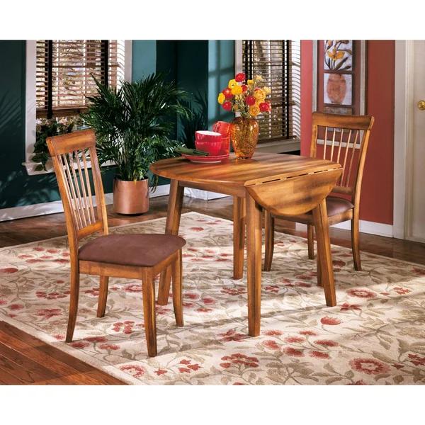 Ashley Berringer Round Drop Leaf Table, Rustic Brown