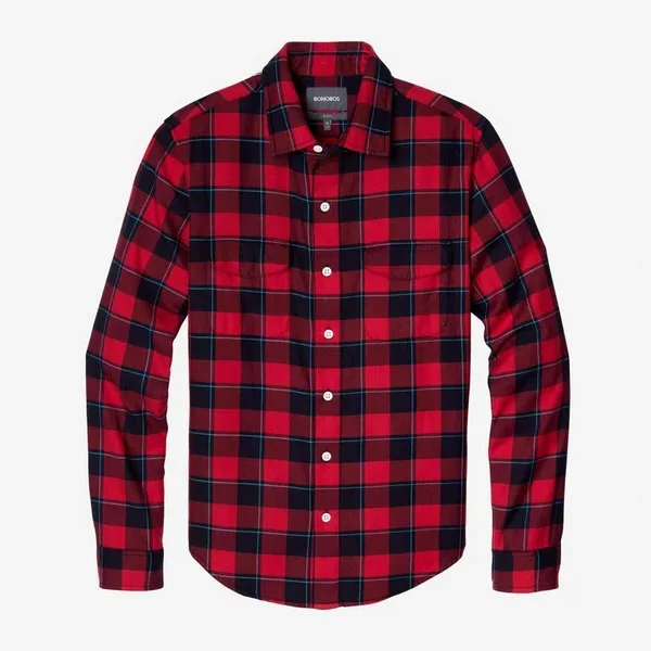 Bonobos Flannel Shirt Extended Sizes - Red - Casual Shirts