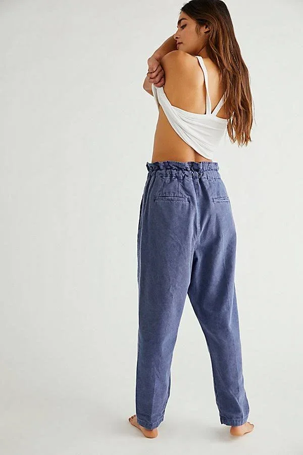 Margate Pleated Trouser by We The Free at Free People in Blue, Size: M