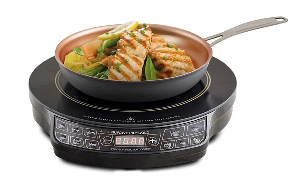 NuWave 30242 Pic Gold Precision Induction Cooktop with 10.5x22 Fry Pan, Black