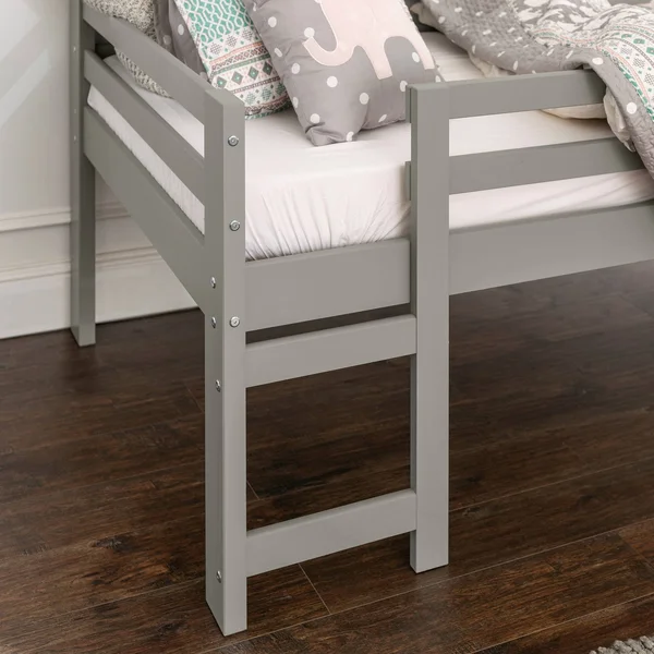 Twin Indy Solid Wood Low Loft Bed Gray - Saracina Home