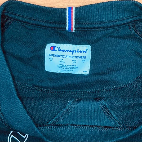 Champion Women's Plus Heritage French Terry Print Crew Outline Script Black 1x