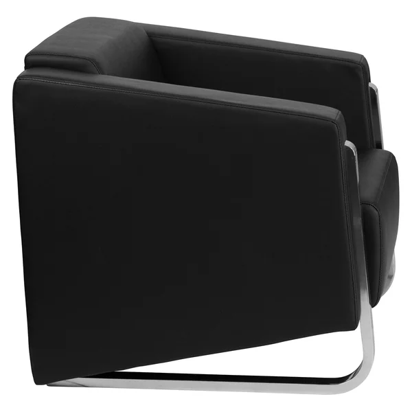 Flash Furniture Hercules GALLANT Series Contemporary Black Leather Chair with Stainless Steel Frame